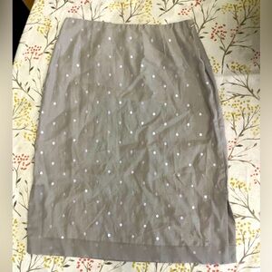 TSE Silk Pleated Pencil Skirt Women's 6 Gray High Rise Knee Length Work